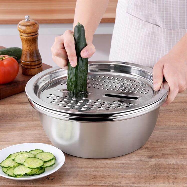 Avtoit | 3in1 Stainless Steel Vegetable Slicer with Drain Basket