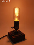 Avtoit | Vintage Industrial Wooden Dimmable Table Lamp