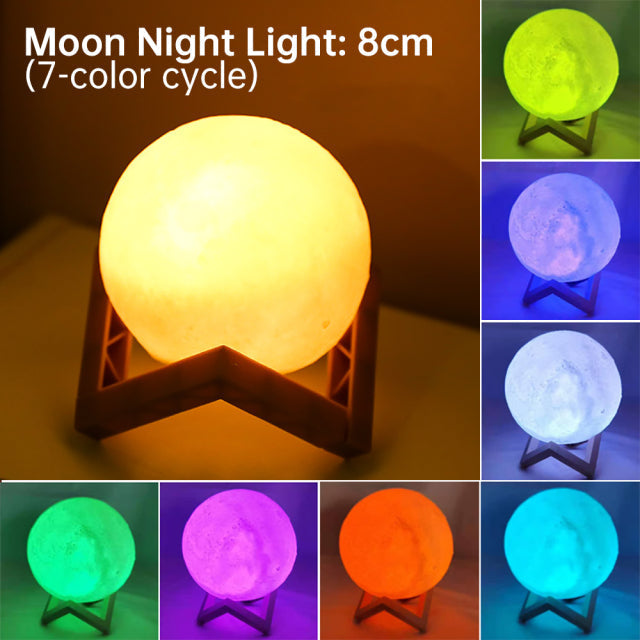 Avtoit | 3D Light Touch Switch Rechargeable Moon Night Lamp