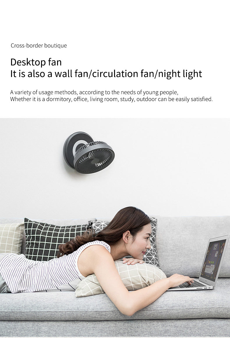 Avtoit | Portable Wireless Foldable Fan Night Lamp