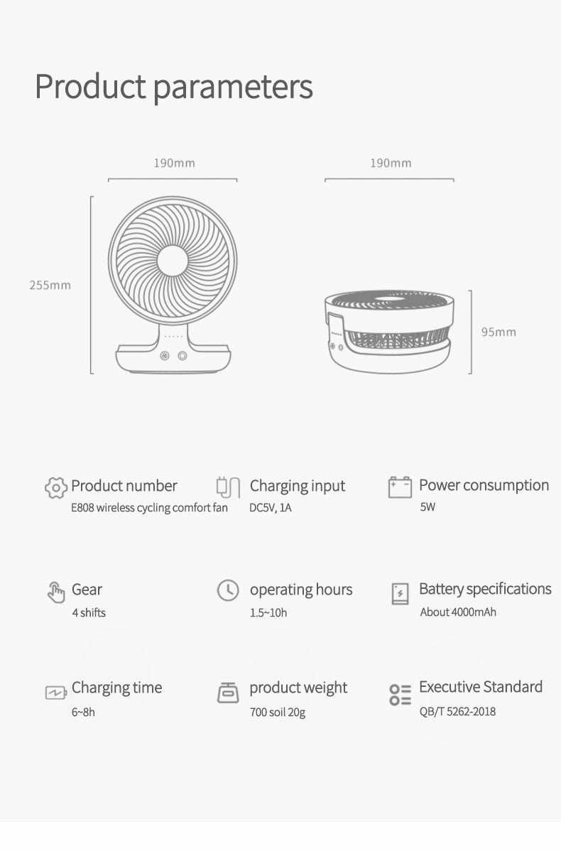 Avtoit | Portable Wireless Foldable Fan Night Lamp