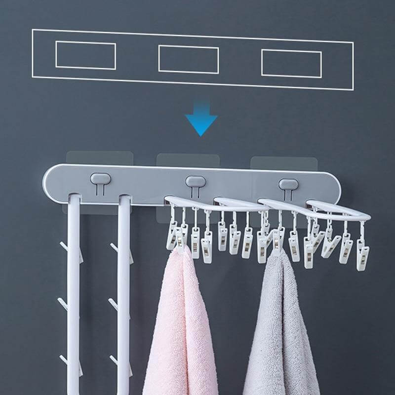 Avtoit | Wall-Mounted Folding Easy Drying Sock Hanger Rack