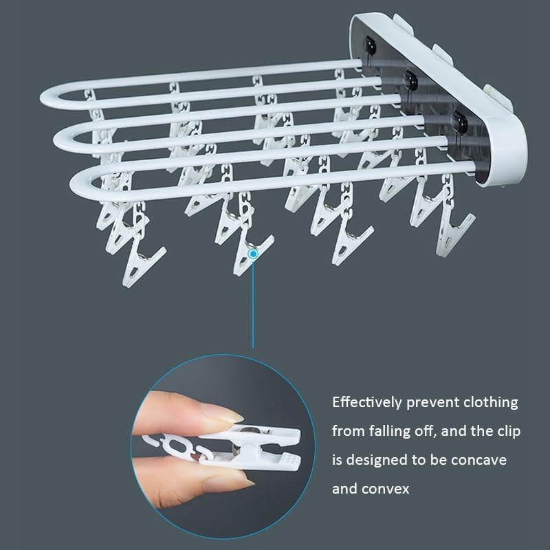 Avtoit | Wall-Mounted Folding Easy Drying Sock Hanger Rack
