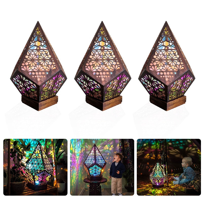 Avtoit | Wooden Hollow LED Atmosphere Night Lamp Projector