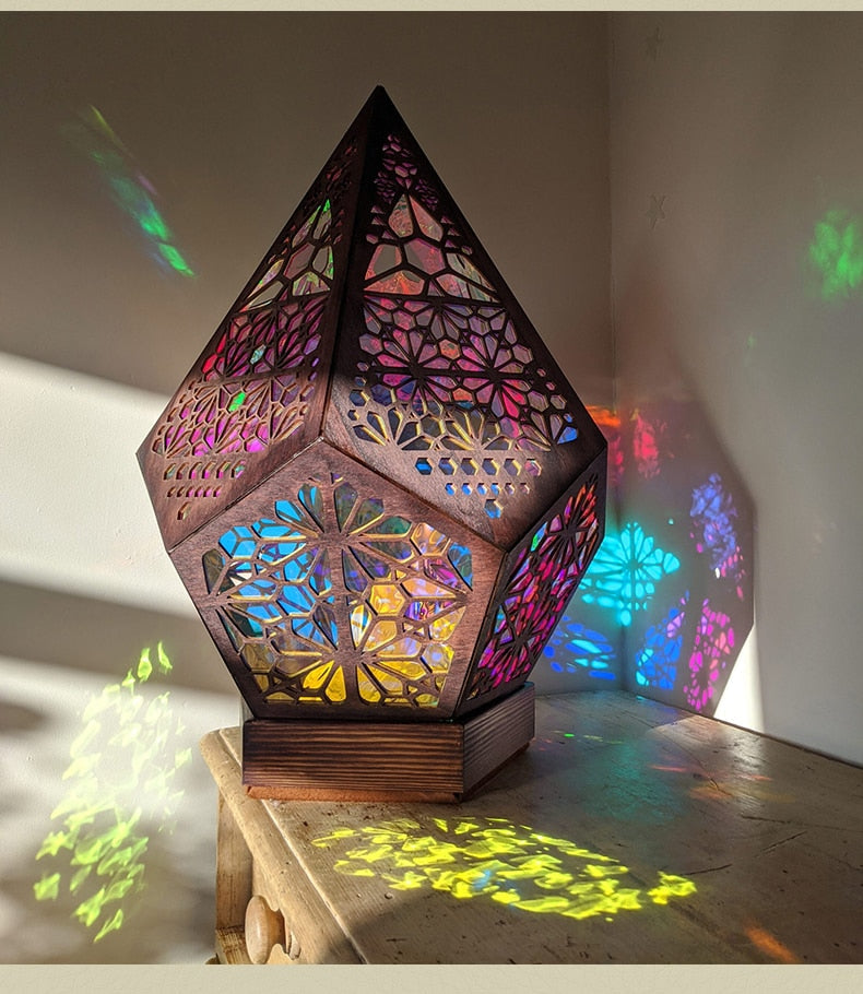 Avtoit | Wooden Hollow LED Atmosphere Night Lamp Projector