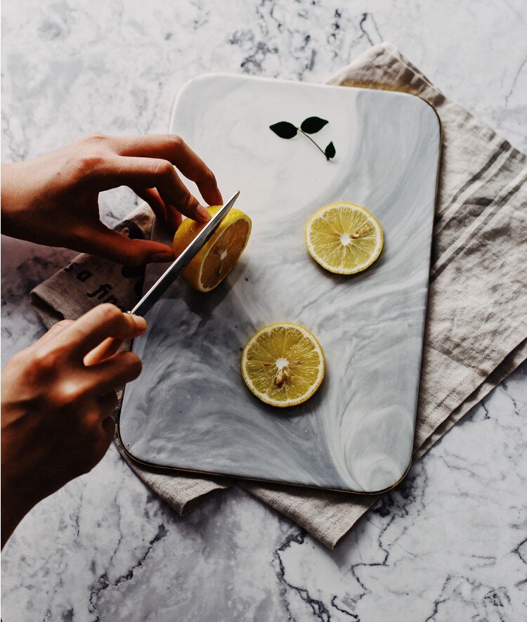 Avtoit | Elegant White Marble Ceramic Cutting Board