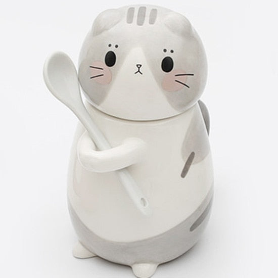 Avtoit | Cute Cat Handmade Coffee Mugs with Spoon