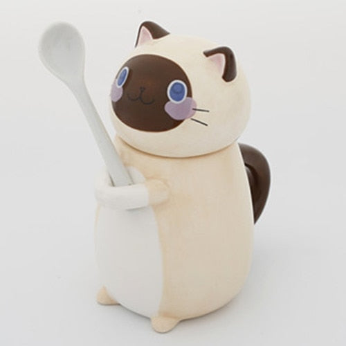 Avtoit | Cute Cat Handmade Coffee Mugs with Spoon