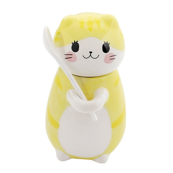 Avtoit | Cute Cat Handmade Coffee Mugs with Spoon