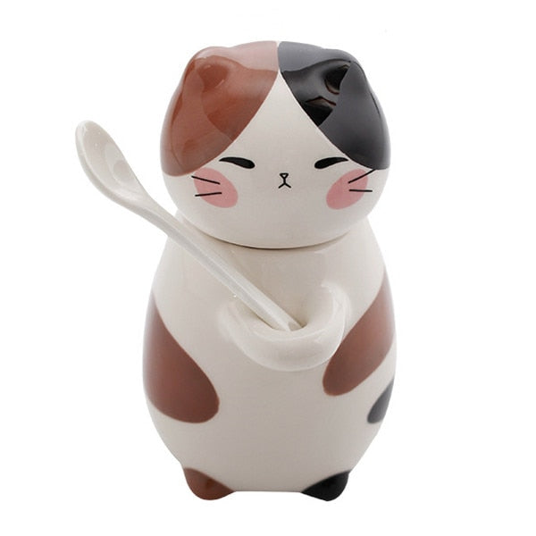 Avtoit | Cute Cat Handmade Coffee Mugs with Spoon