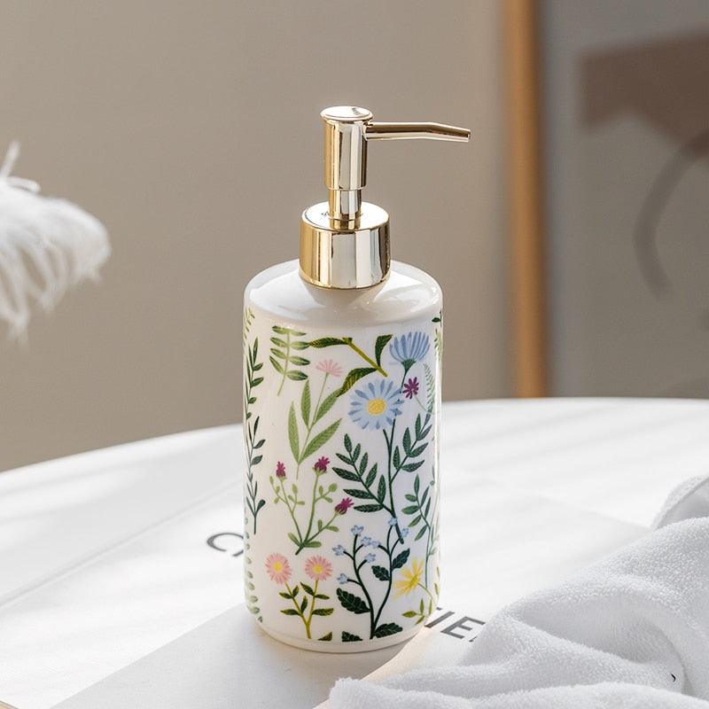 Avtoit | Soap dispenser made of ceramic with floral design
