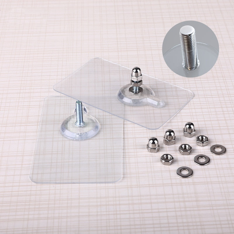 Avtoit | 10 pieces heavy-duty punch-free transparent adhesive hooks