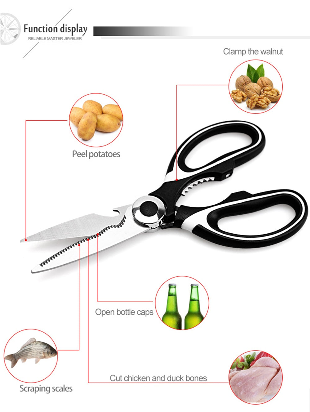 Avtoit | Multipurpose Kitchen Scissor with Bottle Opener