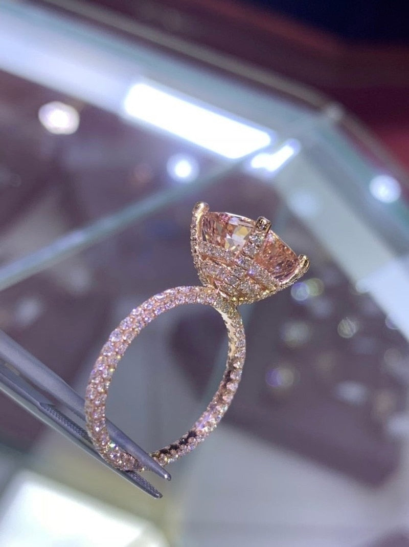 Avtoit | Luxury Fashion Rose Gold Filling Inlaid Zircon Crystal Wedding Rings
