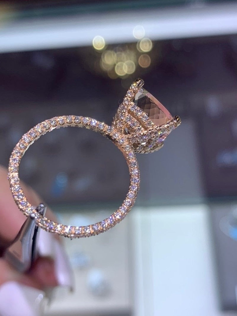 Avtoit | Luxury Fashion Rose Gold Filling Inlaid Zircon Crystal Wedding Rings