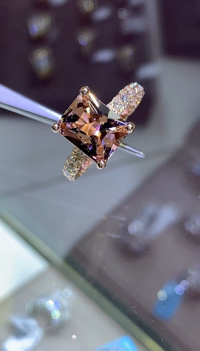 Avtoit | Luxury Fashion Rose Gold Filling Inlaid Zircon Crystal Wedding Rings