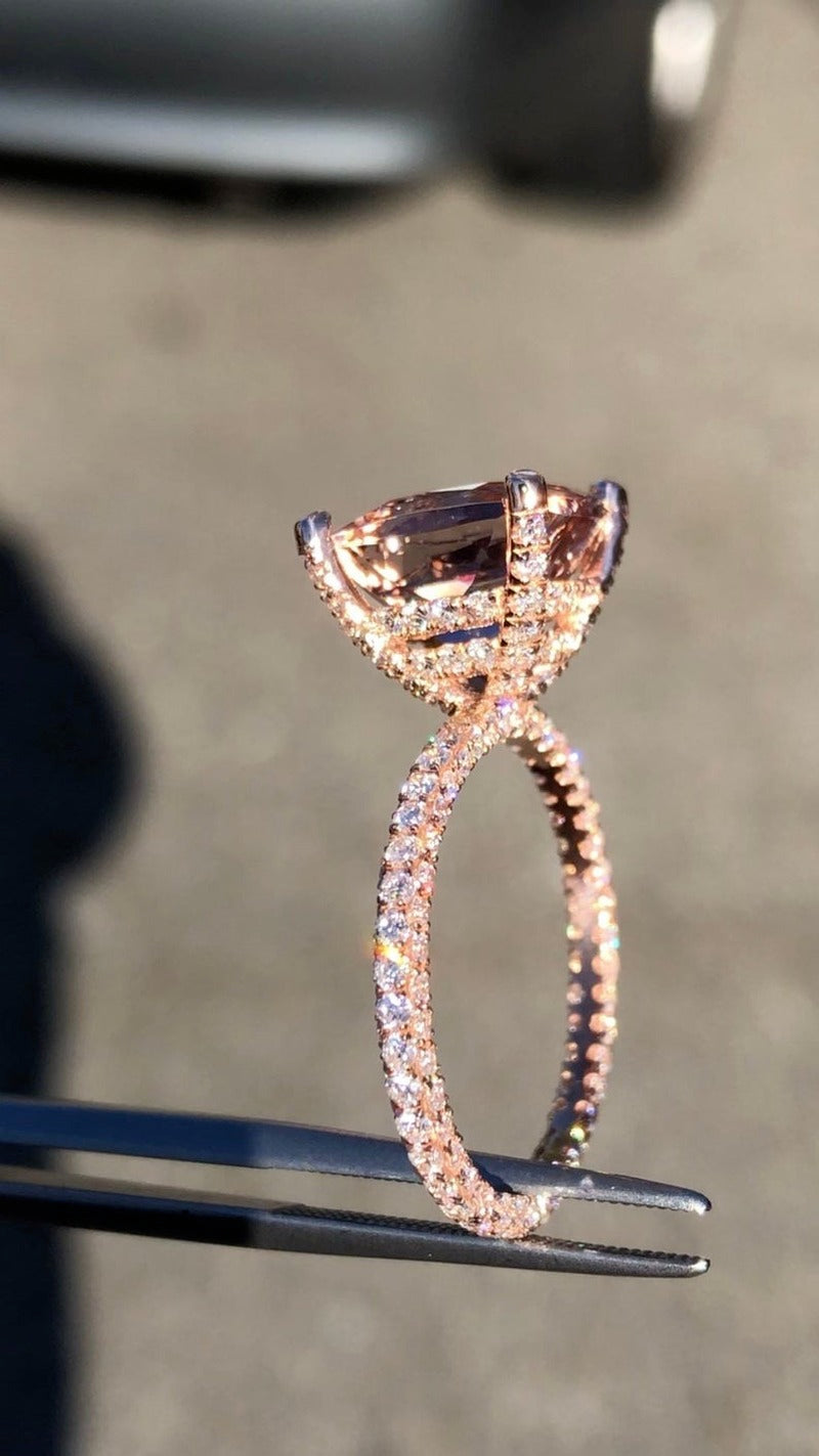 Avtoit | Luxury Fashion Rose Gold Filling Inlaid Zircon Crystal Wedding Rings