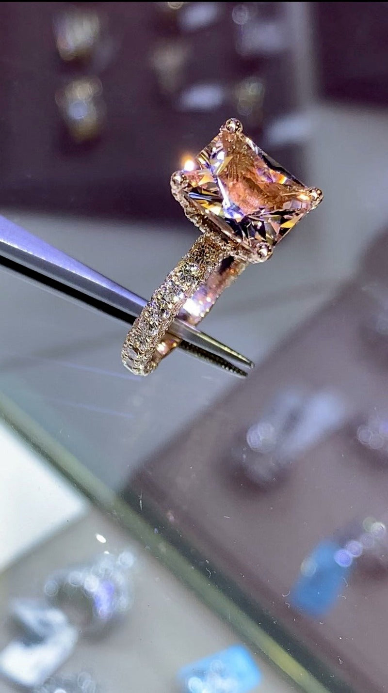 Avtoit | Luxury Fashion Rose Gold Filling Inlaid Zircon Crystal Wedding Rings