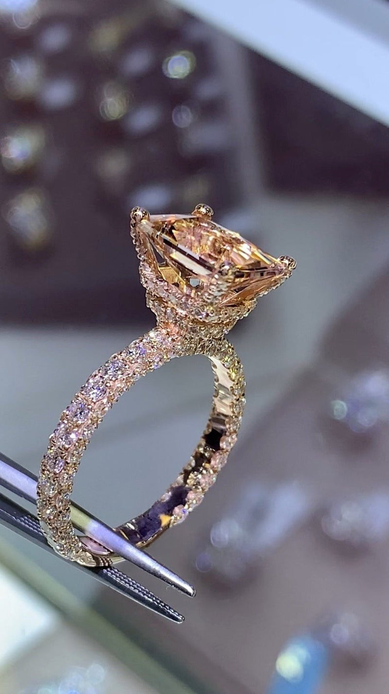 Avtoit | Luxury Fashion Rose Gold Filling Inlaid Zircon Crystal Wedding Rings