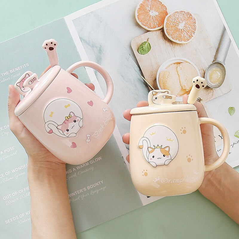 Avtoit | Cute Cartoon Kitty Mug Set
