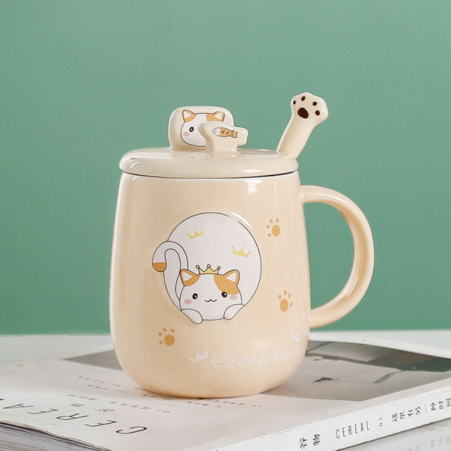 Avtoit | Cute Cartoon Kitty Mug Set