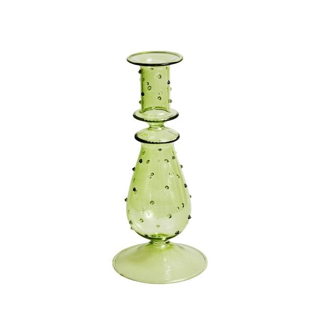 Avtoit | GlowCharm Pastel Glass Candle Holder | Decorative Candle Stands | Elegant Table Decor