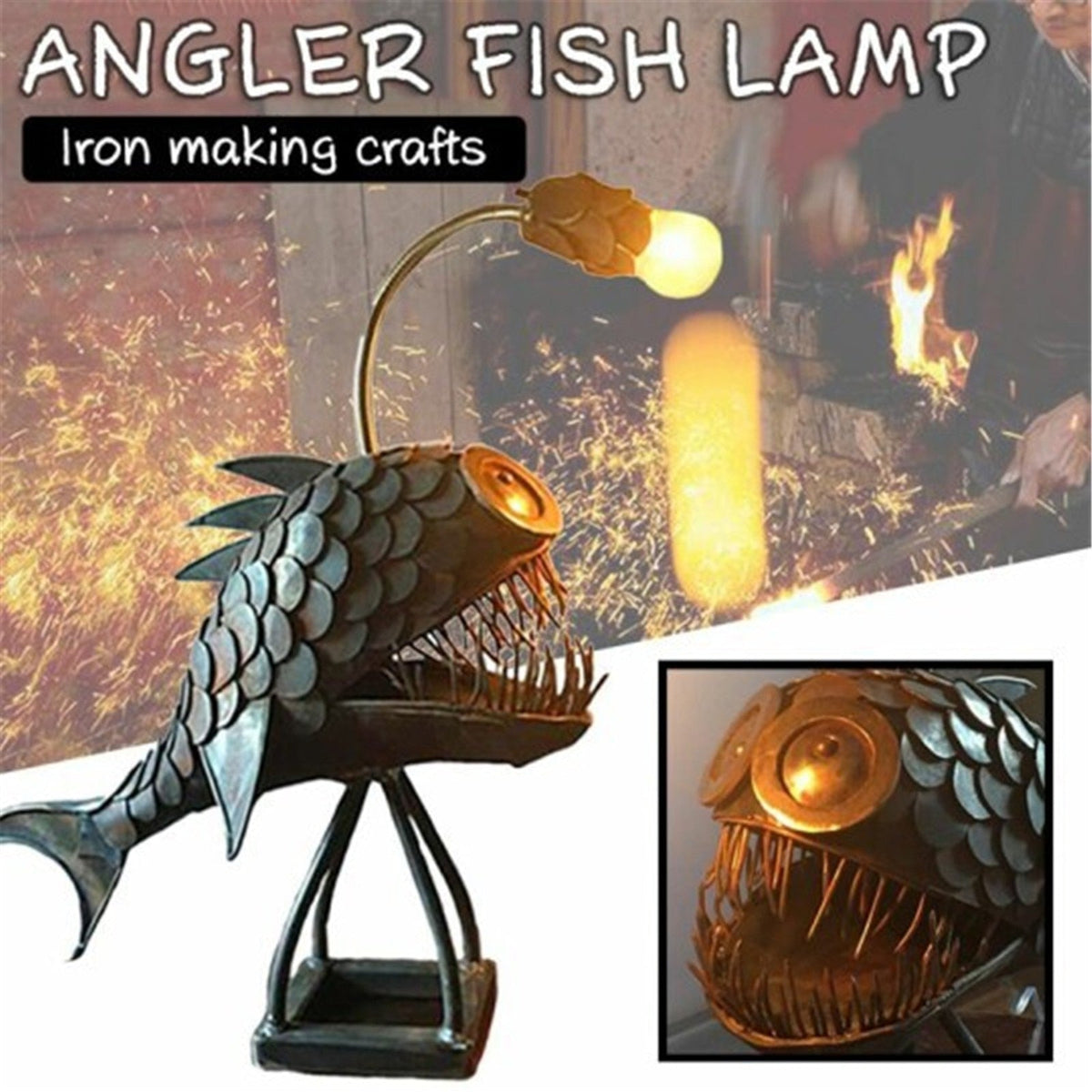 Avtoit | Creative Iron Angler Fish Desk Lamp