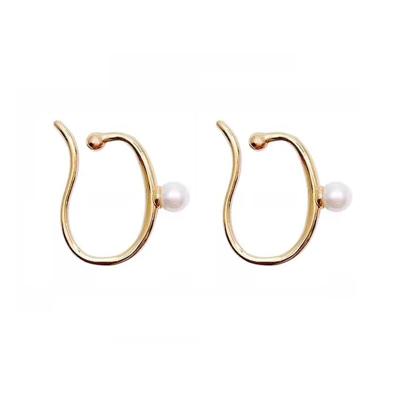 Avtoit | Minimalist Simulated Round Small Pearl Ear Cuff Earrings For Women