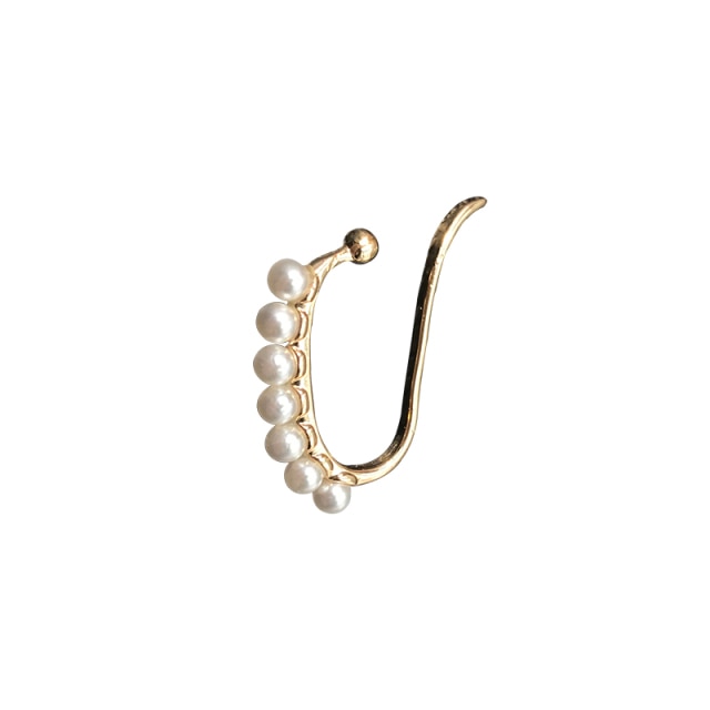 Avtoit | Minimalist Simulated Round Small Pearl Ear Cuff Earrings For Women