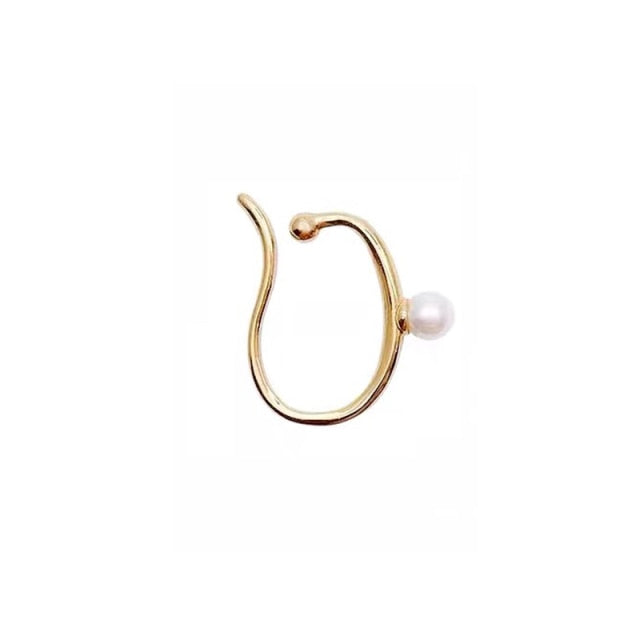 Avtoit | Minimalist Simulated Round Small Pearl Ear Cuff Earrings For Women