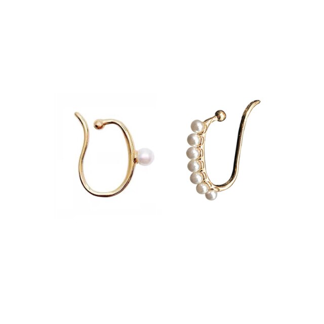 Avtoit | Minimalist Simulated Round Small Pearl Ear Cuff Earrings For Women
