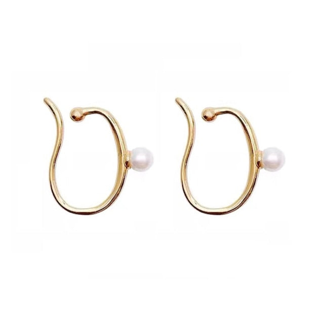 Avtoit | Minimalist Simulated Round Small Pearl Ear Cuff Earrings For Women