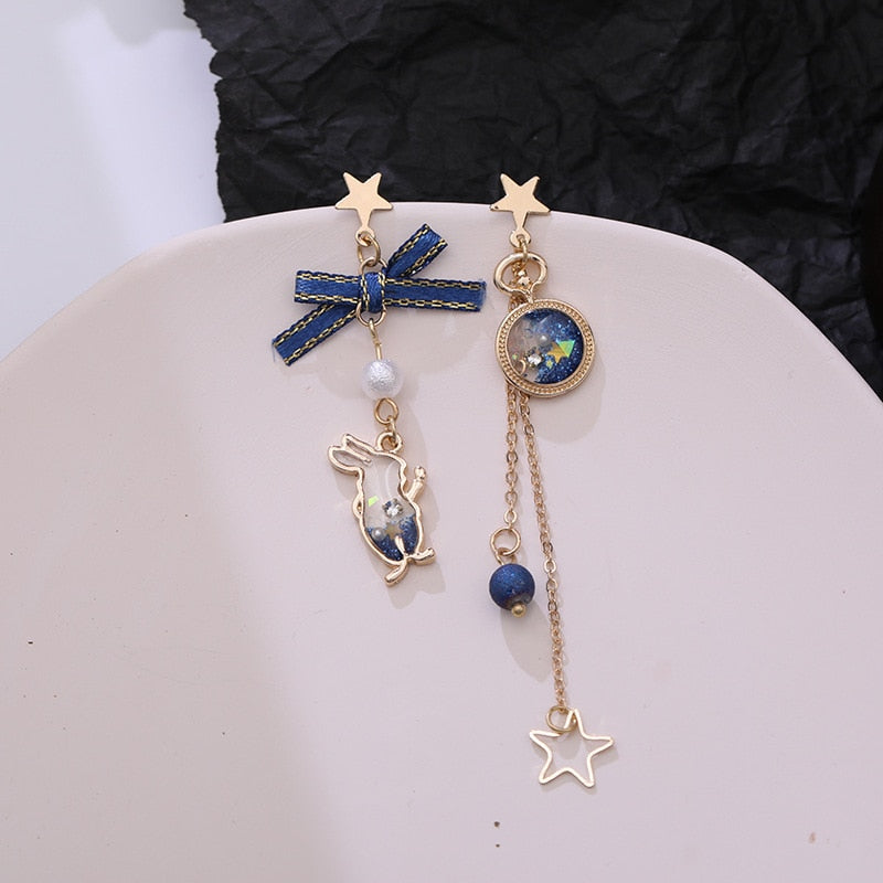 Avtoit | Japanese Style Cute Blue Rabbit Clip on Earring