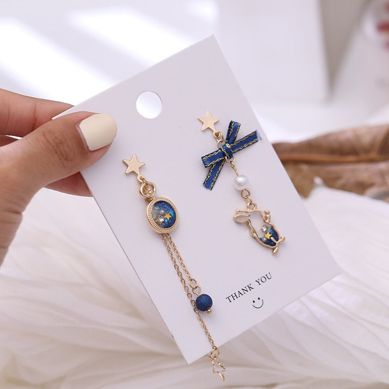 Avtoit | Japanese Style Cute Blue Rabbit Clip on Earring