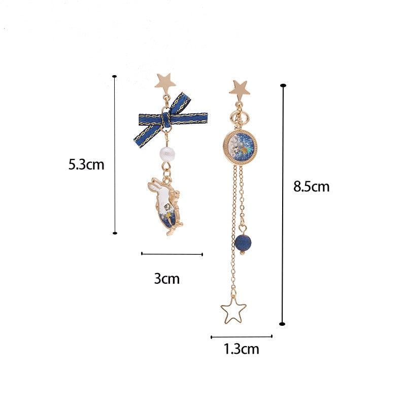 Avtoit | Japanese Style Cute Blue Rabbit Clip on Earring