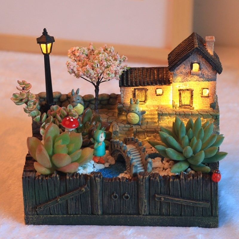 Avtoit | Resin Creative Landscape Cozy House Plants Vase