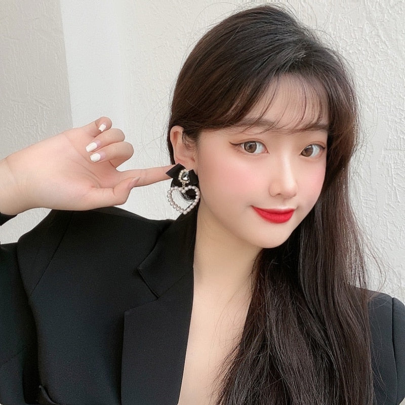 Avtoit | Korean Temperament Retro Rhinestone Bow Clip Earrings