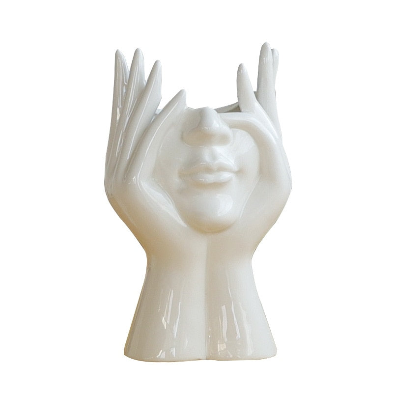 Avtoit | Ceramic Abstract  Human Face Flower Vase