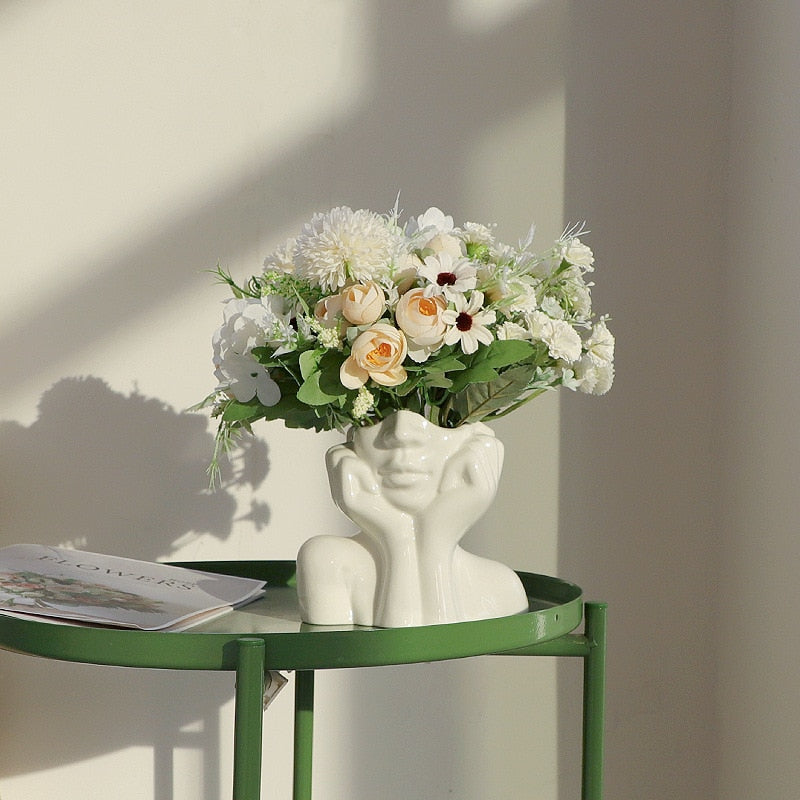 Avtoit | Ceramic Abstract  Human Face Flower Vase