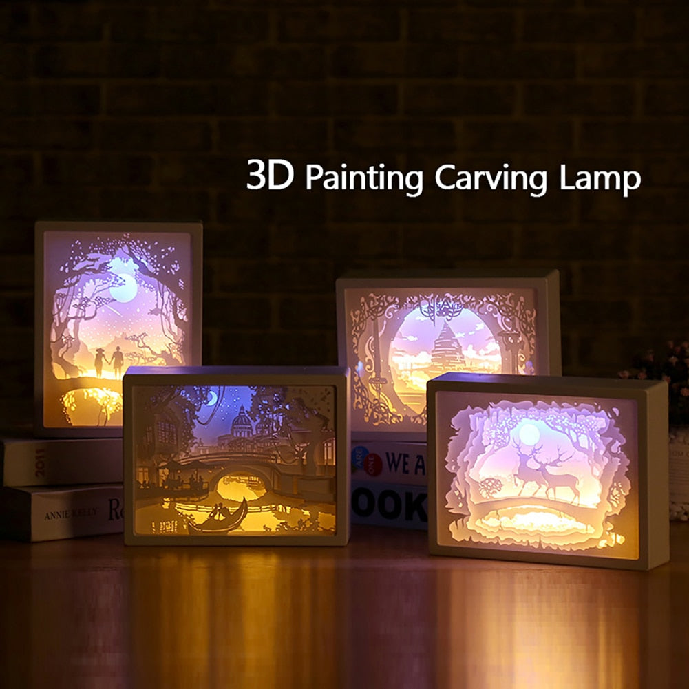 Avtoit | Creative 3D Paper Box LED Night Lamp