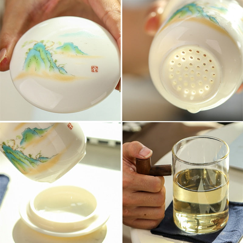 Avtoit | Creative Separated Tea Filter Ceramic Cup Set