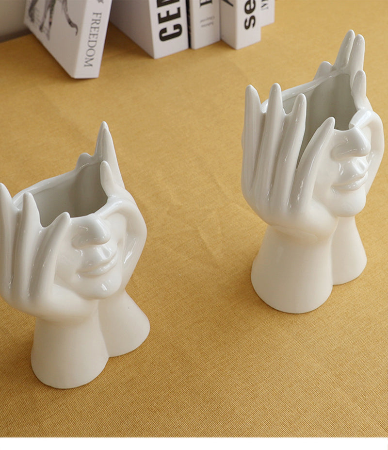 Avtoit | Ceramic Abstract  Human Face Flower Vase