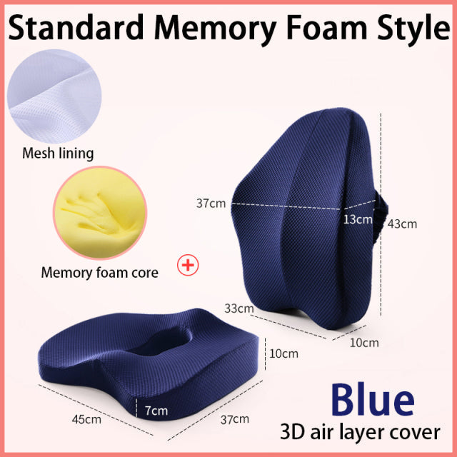 Avtoit | Office Chair Memory Foam Cushion Pillow Set