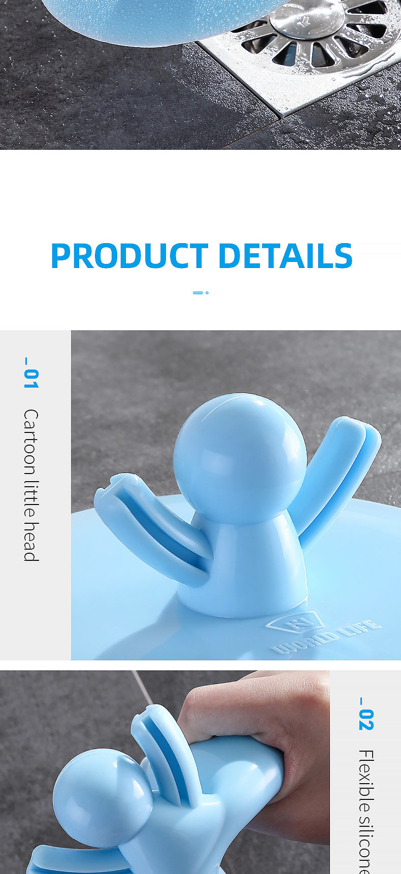 Avtoit | Blue Man Simple Silicone Drain Cover