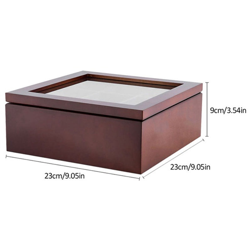 Avtoit | Large Grid Caddy Wood Tea Storage box