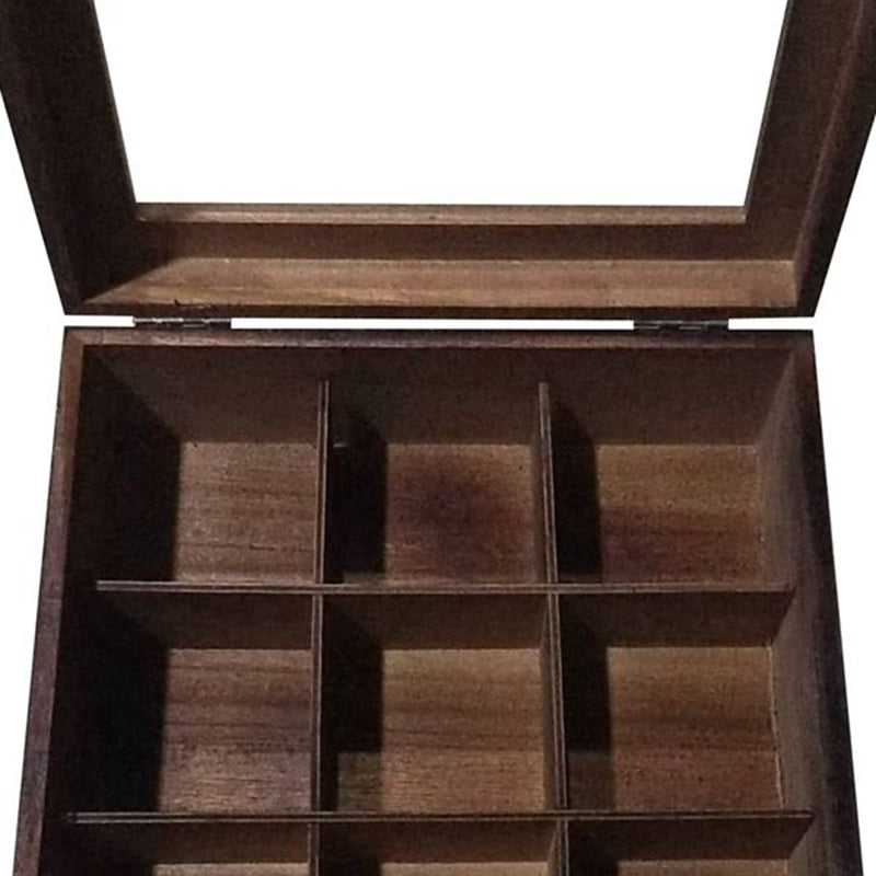 Avtoit | Large Grid Caddy Wood Tea Storage box