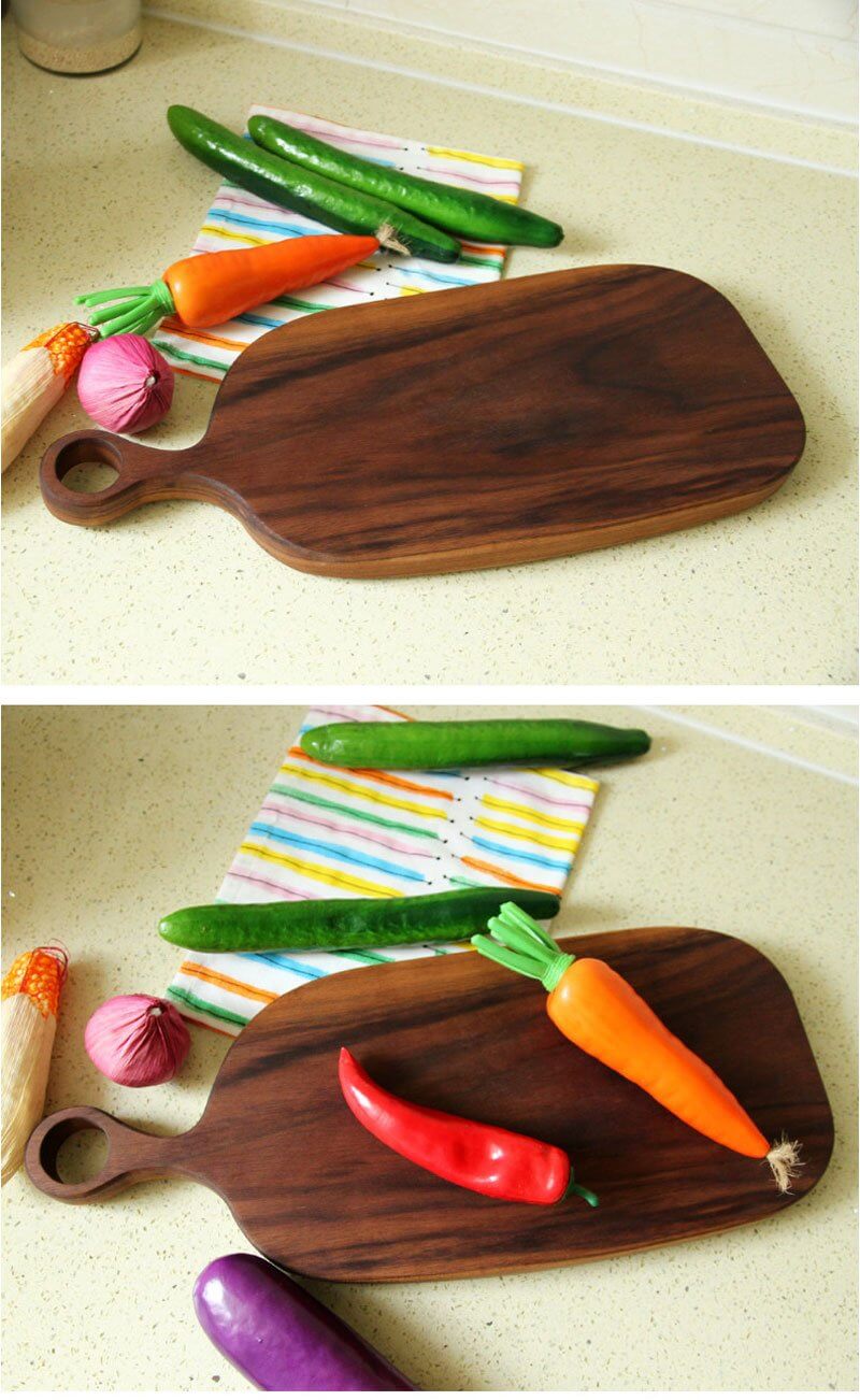 Avtoit | Japanese-style Walnut/Beech special-shaped Solid Wood Cutting Board