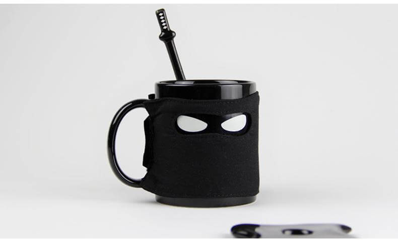 Avtoit | Creative Ninja Ceramic Mug with Mask Sword and Spoon