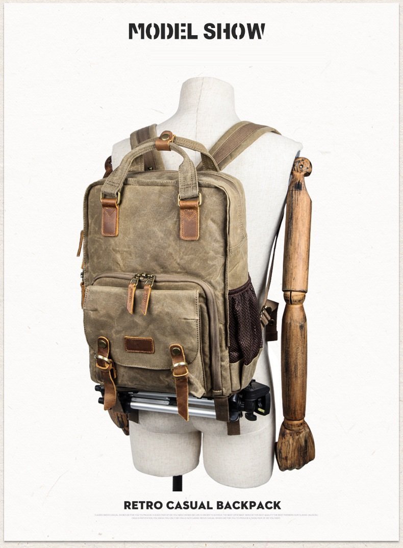 Avtoit | Waterproof Waxed Canvas Camera Backpack