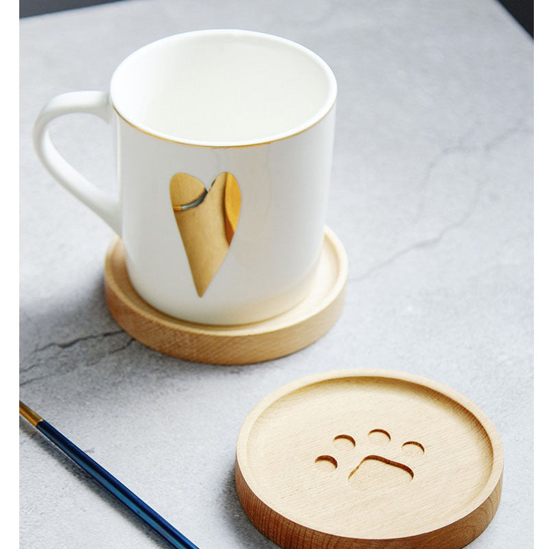 Avtoit | Cute Cat Paw Wooden Coaster